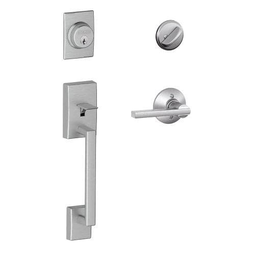 SCHLAGE Century Single Cylinder Handleset and Latitude Lever, Satin Chrome (F60 CEN 626 LAT)
