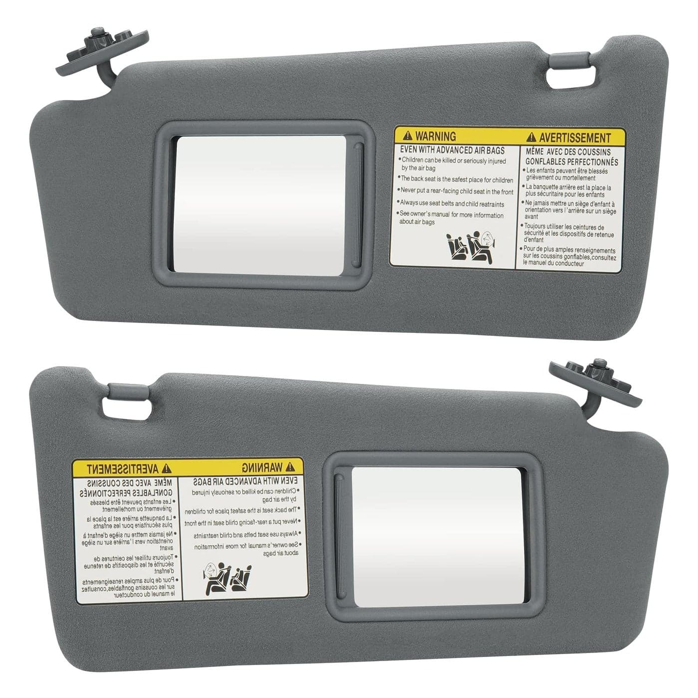 Gray Driver Left Passenger Right Side Sun Visor Replacement Compatible with Toyota Tacoma 20052012 Replace 7432035C10B0 7432004181B1 7432035B50B0 7431035C20B0 7431004111B1