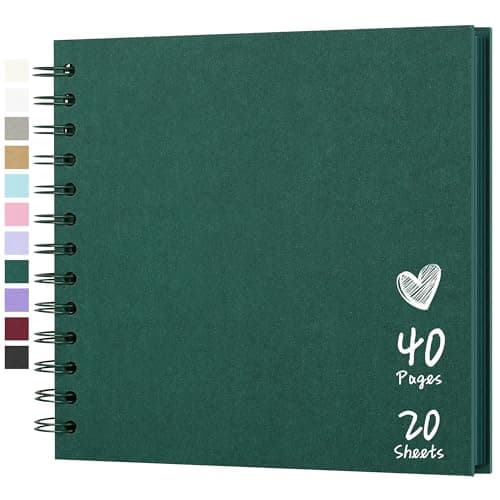 Scrapbook 7x7 Inch DIY Scrapbook Album Hardcover Kraft Paper Scrap Book Photo Albums 40 Pages Perfect for 4x6 / 5x7 Photos Memory Book for Family, Wedding