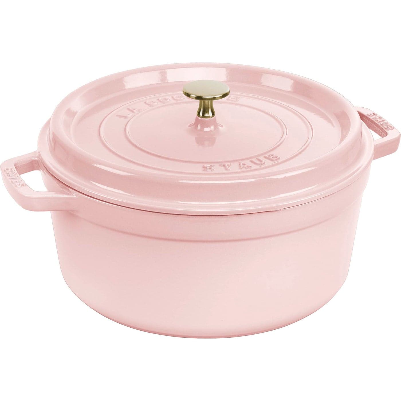 Staub Cast Iron Round Cocotte Dutch Oven 55quart serves 56 Made in France Peony Pink