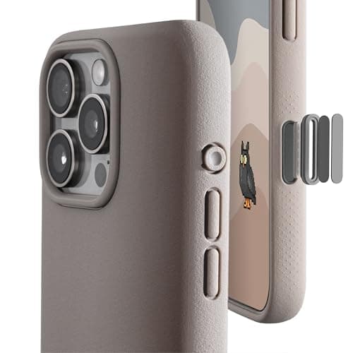 TineeOwl for iPhone 16 Pro Magnetic Case, Camera Control Button, Compatible with MagSafe, TPU, Minimalist, Slim/Thin, Grippy - Dune Series (Stone, iPhone 16 Pro)