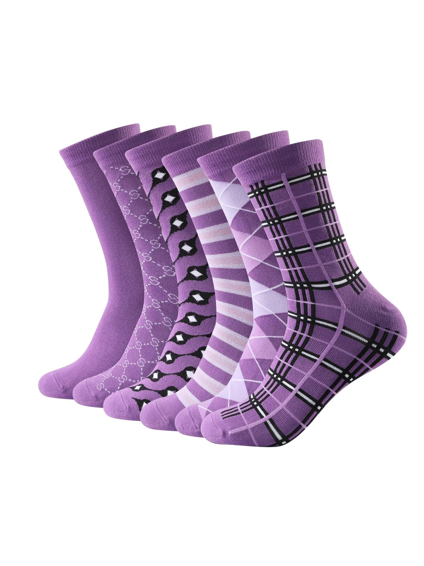 Forony Mens Dress Socks Size 912 Quick Dry Casual Warm Socks Fuzzy Cotton Formal Sock for men Business Mens Winter Thick Socks Size 1013 Hiking Party Wedding Purple Socks