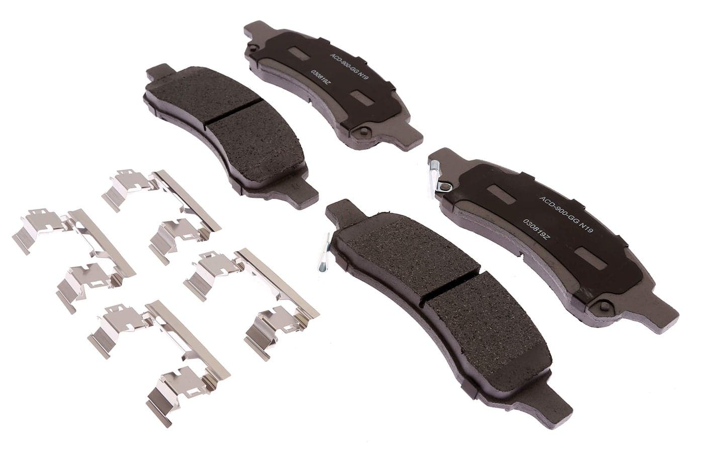 ACDelco Silver Front Brake Pad Set with Clips 14D1169ACHF1 GM 19387593 Ceramic Front Brake Pads for Select Buick Enclave Chevy Traverse GMC Acadia Saturn Outlook and more