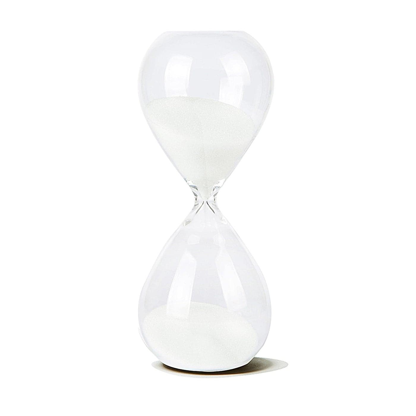 Hourglass HoveBeaty HandBlown Sand Timer Set for Time Management 15 Minutes Durable Glass Construction 15 min White