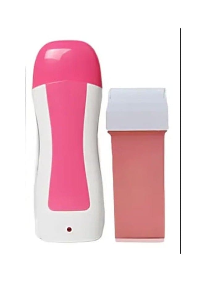 2-In-1 Professional Roller Depilatory Wax Set Pink/White