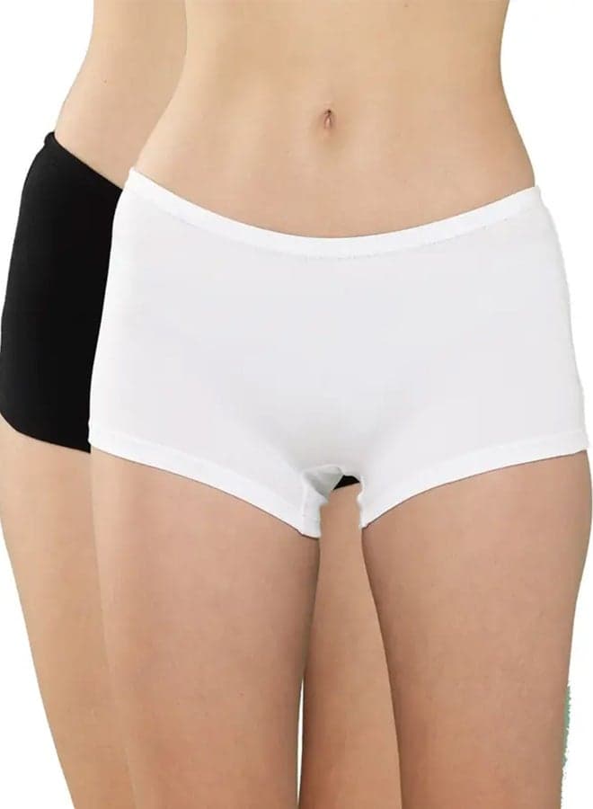 Leading Lady Pack of 2 - Solid Cotton Boyshorts
