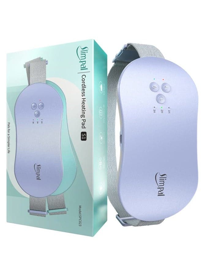 Portable Heating Pad for Period Cramps, Electric Cordless Wearable Heat Pad for Menstrual Cramps Relief, 3 Timer Auto Off Setting, Stocking Stuffers Gifts Her Women Girl, Light Grey