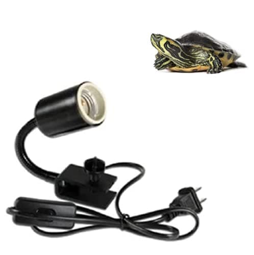Western Era Reptile Aquarium Heating Lamp 360°Adjustable Holder, Lengthened Adjustable Stand, Dimmable Switch, Basking Heat Lamp for Reptile, Lizard, Turtle, Habitat (Bulb not included)