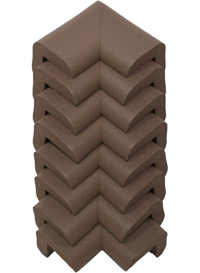 KidKusion Corner Cushion | Made in USA | Brown | 8 Pack | Furniture and Corner Protector