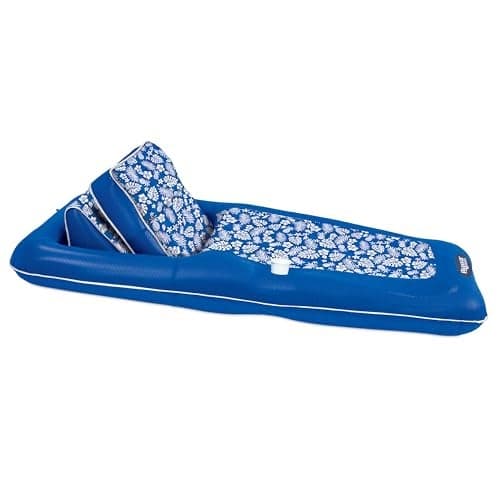 Aqua Premium Convertible Ultimate Pool Lounger Inflatable Pool Float Heavy Duty XLarge 74 90 Pineapple Hibiscus
