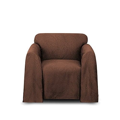 Stylemaster Alexandria Chair Furniture Throw – 70"x90" Jacquard Matelassé Couch Cover, Decorative & Durable, Chocolate