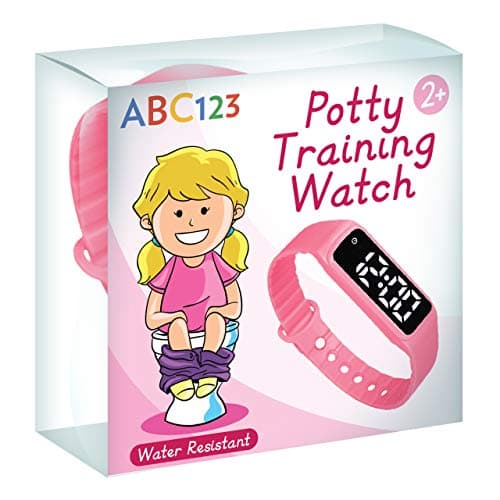 ABC123 Potty Training Watch Baby Reminder Water Resistant Timer for Toilet Training Kids Toddler Pink