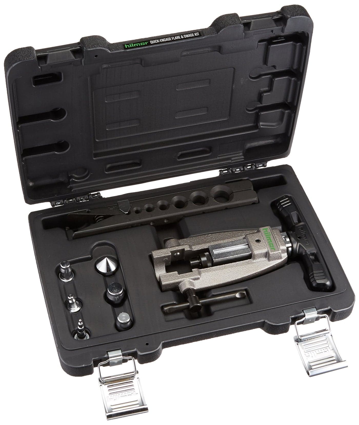 Hilmor 1838947 Quick Engage Flare and Swage Kit, HVAC Tools and Equipment for Maintenance and Repairs, Single Hand Operation, Black