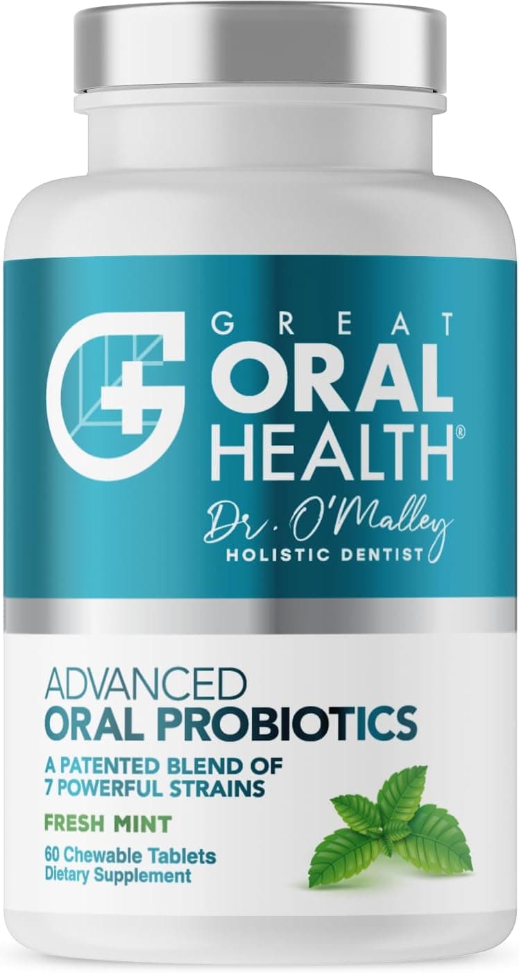 Oral Probiotics for Mouth Bad Breath Treatment for Adults: Dentist Formulated Advanced Oral Probiotics for Teeth and Gums with BLIS K12 M18-60 Chewable Supplement Tablets Mint