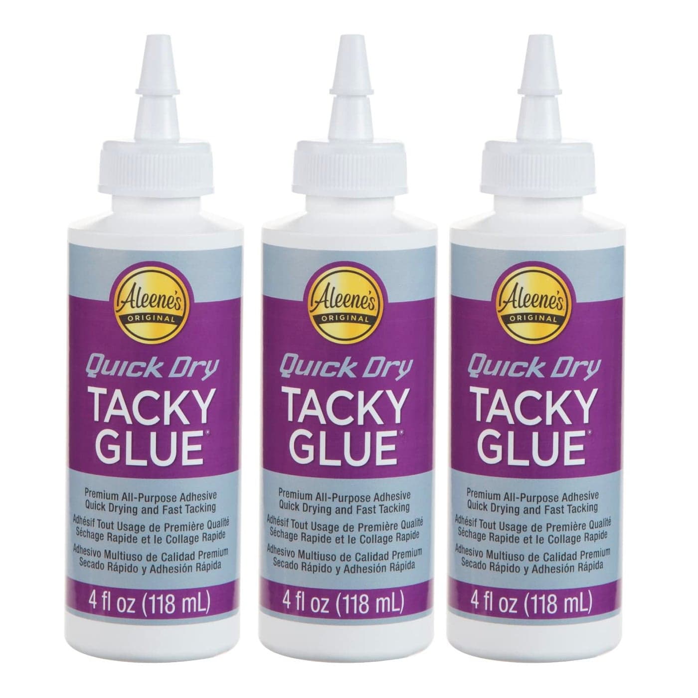 Aleenes Quick Dry Tacky Glue 4 FL OZ 3 Pack Multi