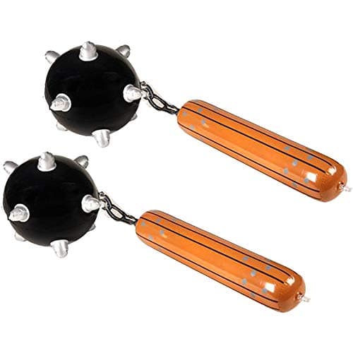 ArtCreativity Mace Inflates Set of 2 Inflatable Mace Toys for Kids Renaissance Party Decorations Spikey Ball and Chain Inflate Swimming Pool Toys Halloween Knight Costume Accessories 31 Inches