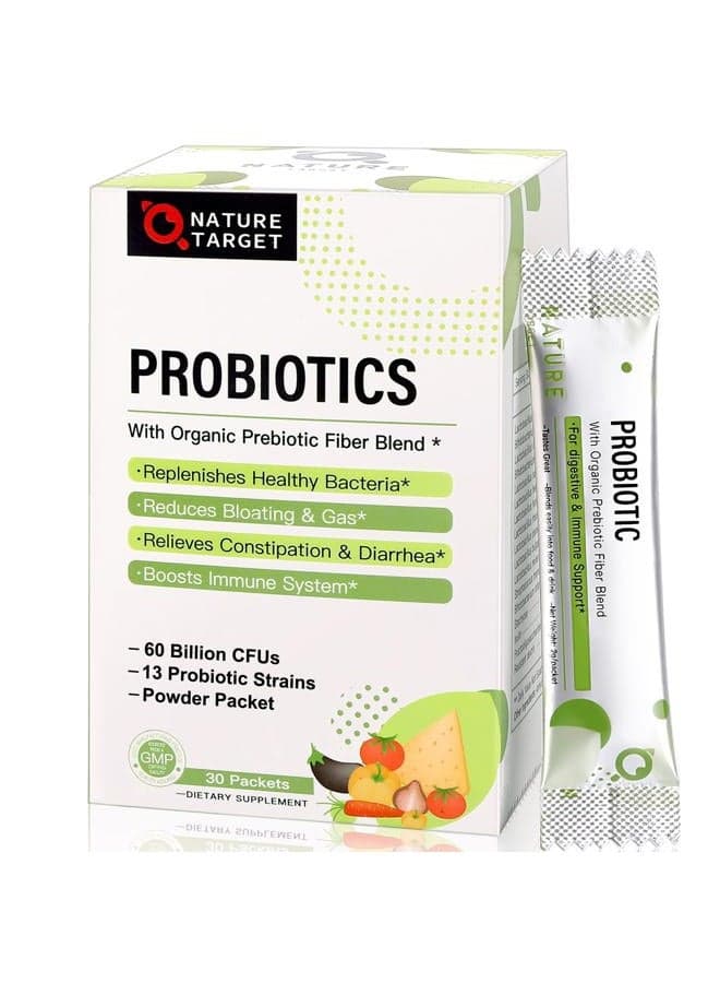 Non-GMO Gluten-free Probiotic Powder 50 Billion CFUs - Pack of 30