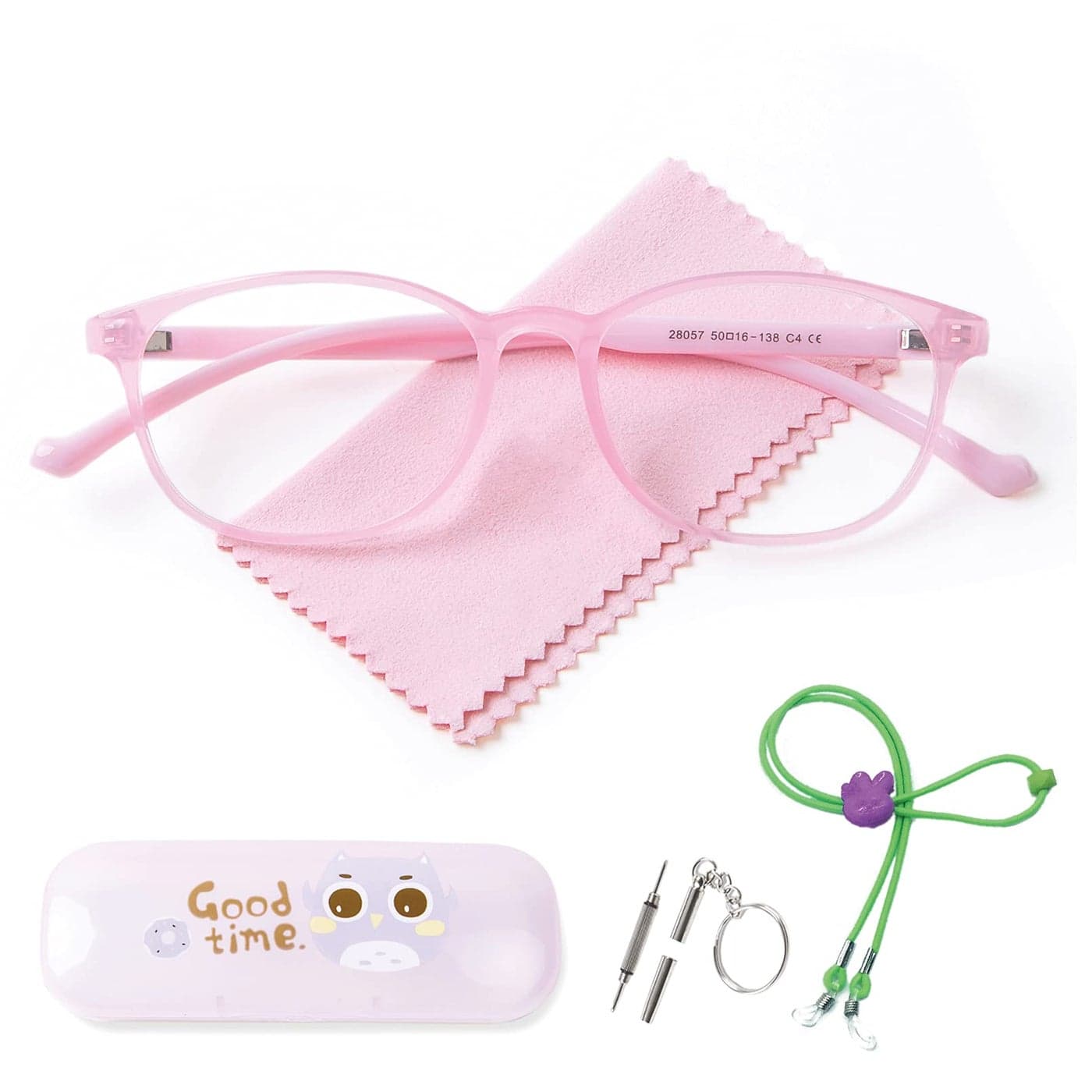 AetrvoHope UltraLight Blue Light Blocking Glasses with Case for Kids and TeensAnti Eyestrain UV400 Clear Pink