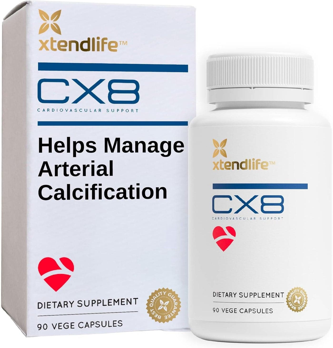 Xtendlife CX8 Heart Health Supplement Vitamin K2 MK7 Vitamin D3 Tocotrienols and Sea Buckthorn for Cardiovascular Health 30 Day Supply