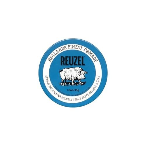 REUZEL Blue Pomade Strong All Day Hold Water Soluble Styling High Shine and Flake Free Easy To Wash Out For All Hair Types