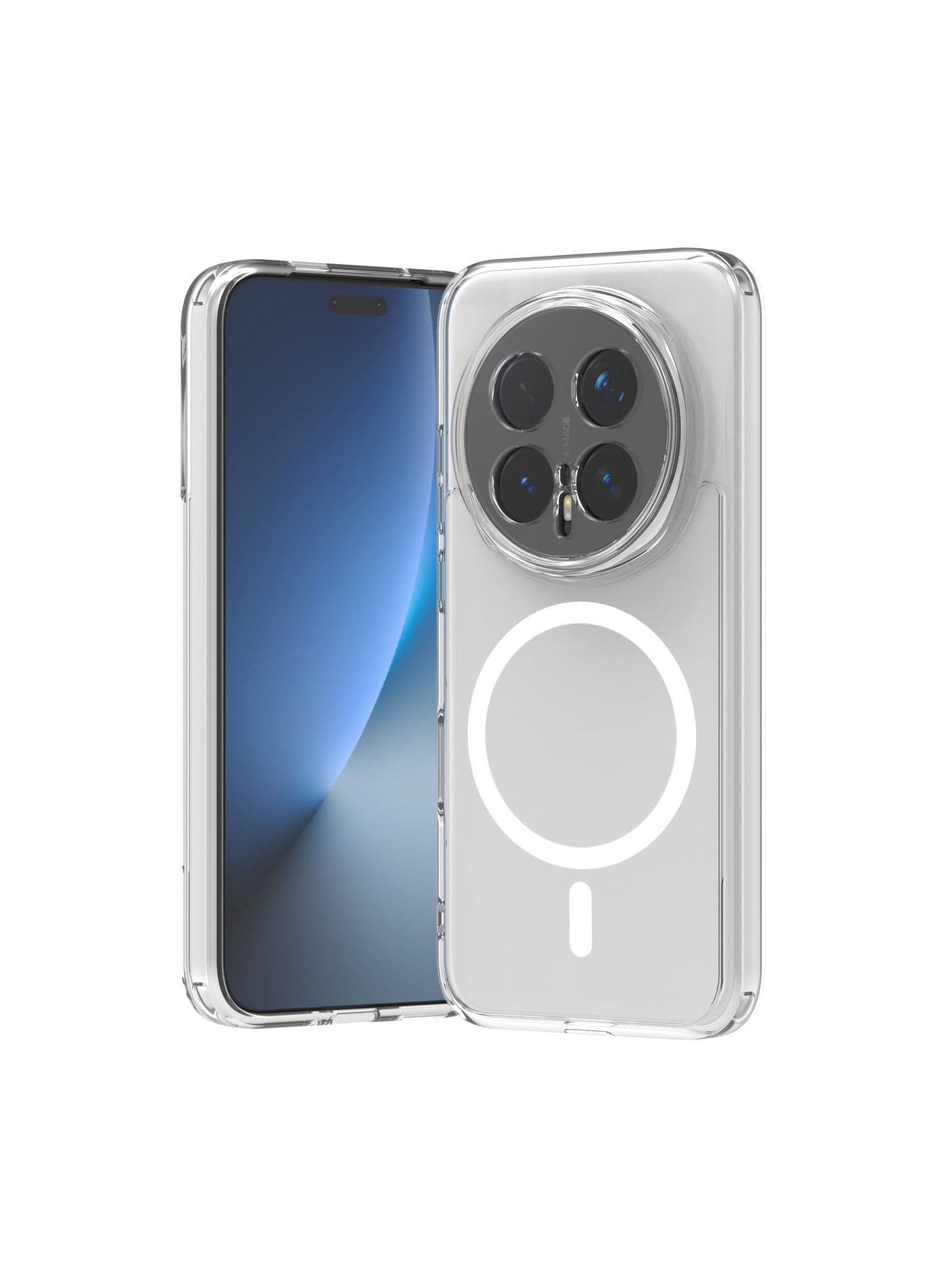Magnetic Protective Case Compatible with Honor Magic8 Pro Transparent Case Features magnetic attachment, drop-proof and shock-resistant bumper protection for the back cover.