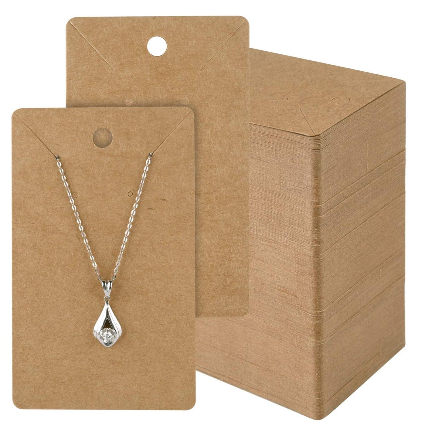 MIAHART 280 Pack Earring Display Cards for Ear Studs Kraft Color Brown 35 x 21 Inches