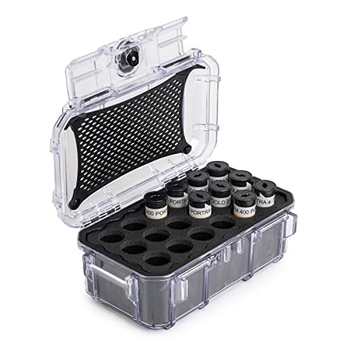 Evergreen 120mm Film Storage Case | Holds 18 Rolls of Medium Format Film | Preserve and Protect Your Film | Waterproof, Crushproof, & Freezer Safe (Film Not Included) (Clear)