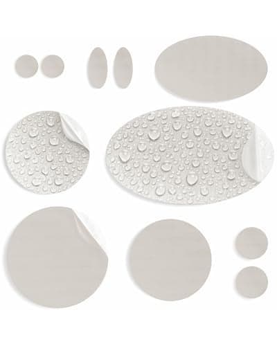 aZengear Repair Patches for Down Jackets Puffer Coats Waterproof SelfAdhesive PreCut TearColdHeatResistant Nylon Polyester Fabric Fix Air Mattress Inflatables Tents 11 Pcs Stone White