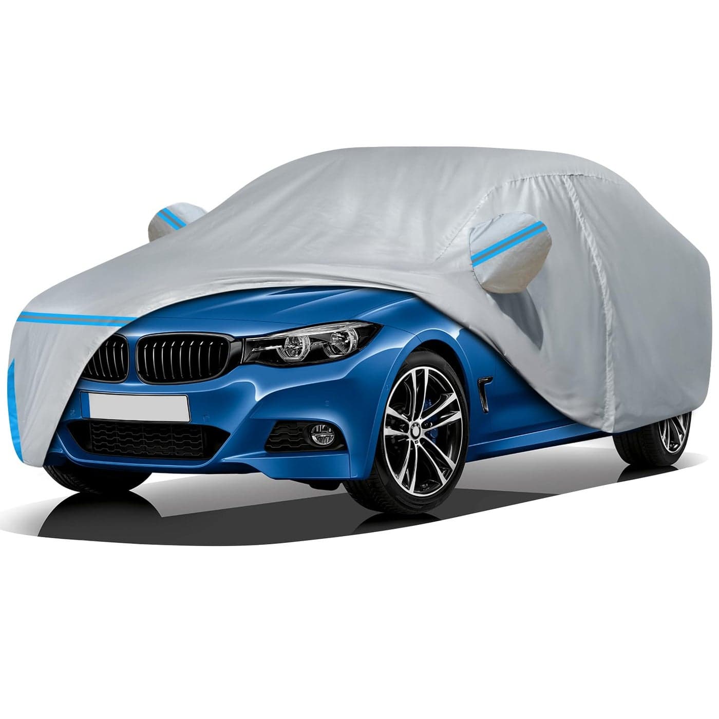 Car Cover for 20072025 BMW 3 Series M3 320i 325i 328i 330i 335i 340i Waterproof Customfit All Weather Sun Rain UV Dust Snow Protection Windproof Outdoor Car Cover with Door Zipper and Cotton Lining