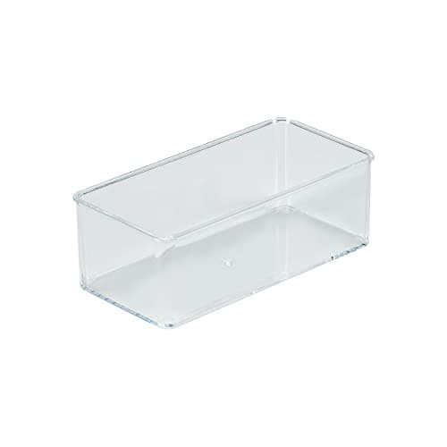 Simplify Small Multi-Purpose Drawer Organizer | Desk | Office Supplies | Storage | Bathroom | Cosmetics | Accessories | Organization | Transparent | Super Clear