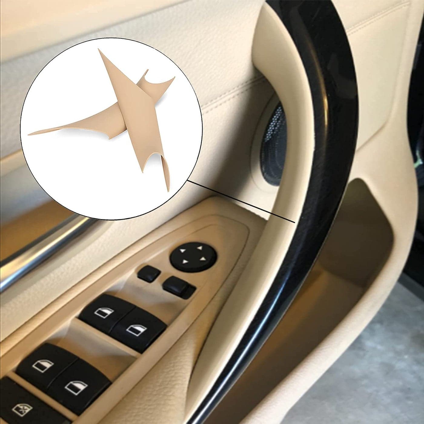 WEILEITE Interior Inner Inside Sticky Door Pull Handle Cover Fit for BMW 320328330335M3 3 Series F30F31F34F80 20122018 418420428430435M4 4 Series F32F33F36F82F83 20132019Beige