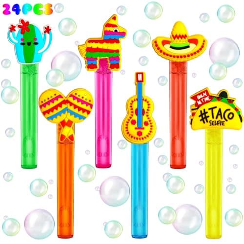 uoyoi Fiesta Party Favors24Pcs Mexican Taco Bubble Wand for Cinco De Mayo Fiesta Birthday Party SuppliesClassroom Prizes Pinata Goodie Bag Stuffers Gifts