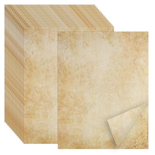 Joyberg 70PCS Vintage Paper 8.5 x 11 in Parchment paper for Writing Letter writing Paper, Decorative Printer Paper for Invitation, Letter, Resume, Award, Diploma, Art, Craft, Certificate Antique
