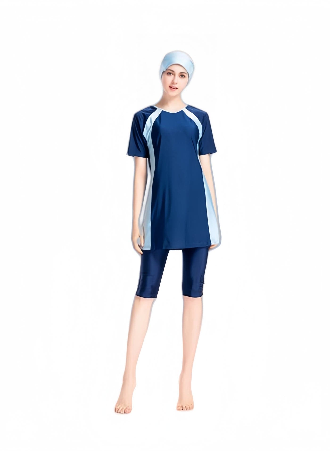 2 Pieces Muslim Burkini with Skirt ,Modest Swimwear for Women,Short Sleeve Swimsuit Burkini Modesty Swimming Costume Rash Guard Surfing Suit Beachwear