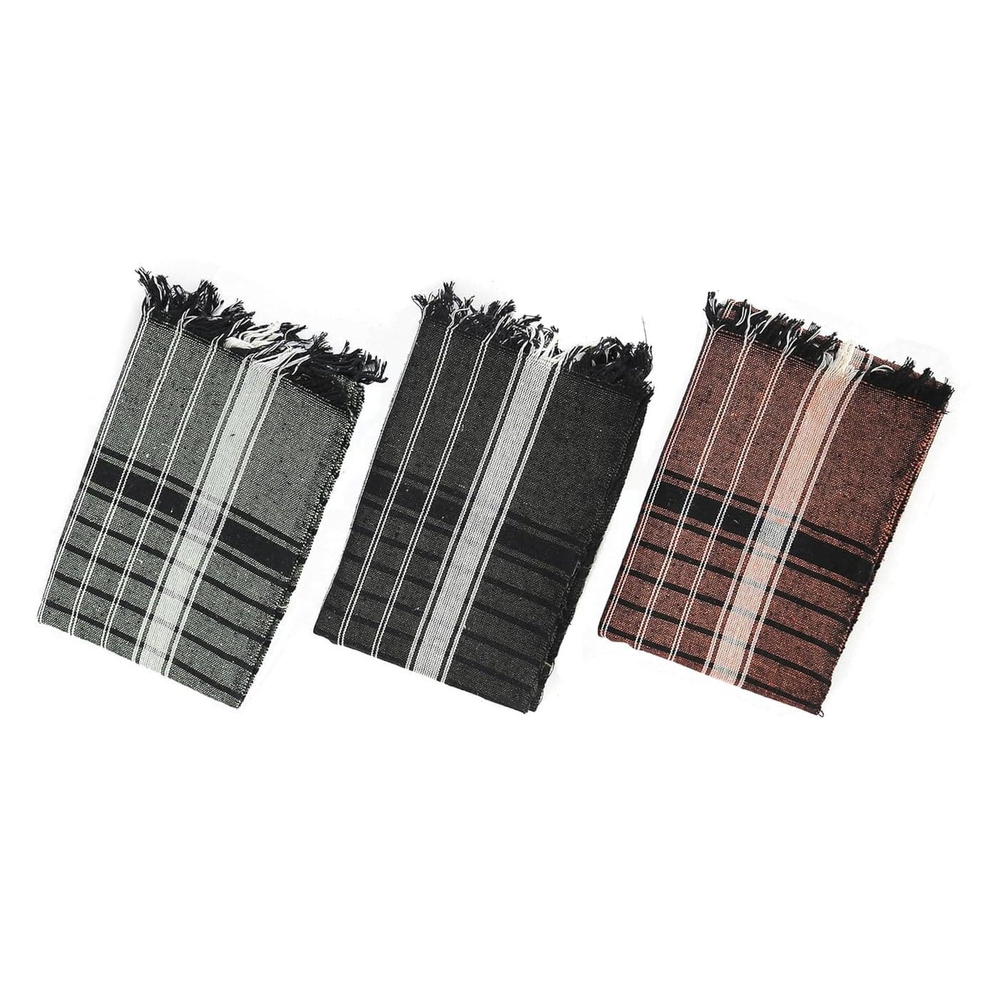 YHWH Cotton Dark Shades Towels for Men Large Size for Bathing Assorted Combo Set Pack of 3