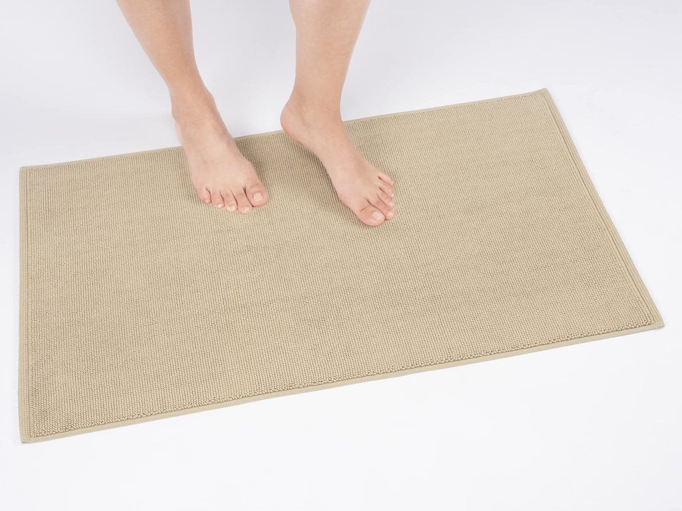Cotton Paradise 100 Cotton Non Slip Bath Mats for Bathroom 20x34 inch Soft Absorbent Quick Dry Machine Washable Floor Bath Mat Beige Bath Rug