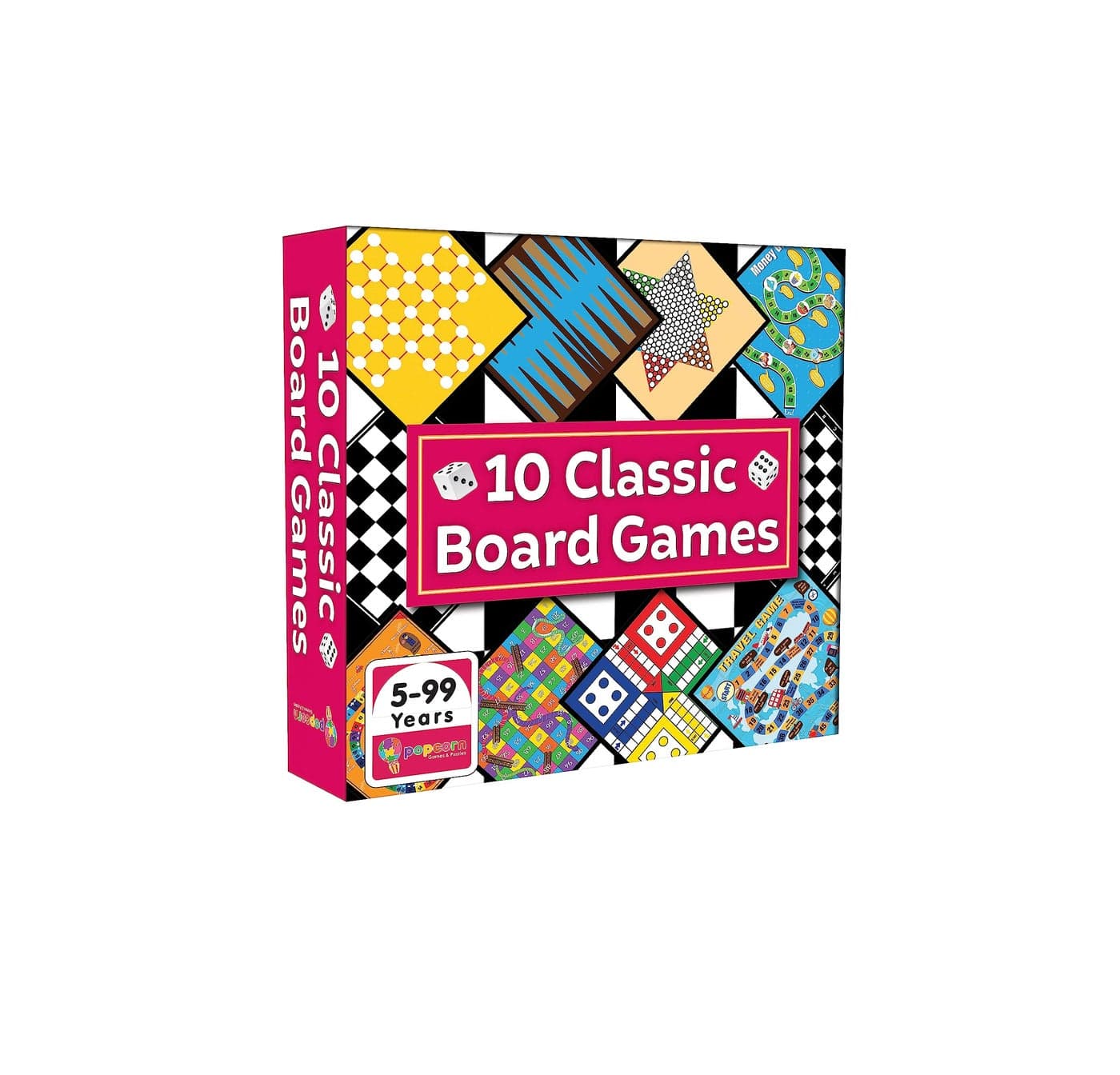 Popcorn Games & Puzzles Classic Board Games for Smart Kids|Help to Boost Decision Making,Strategic Thinking and Problem Solving (10 in 1)