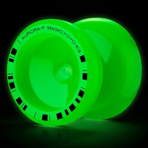 MAGICYOYO K3 AuroraP GlowinTheDark Pro YoYo for Kids Adults ResponsiveUnresponsive Fingerspin Trick YoYo for Beginners Advanced Players with 12 Strings Accessories Glow Green