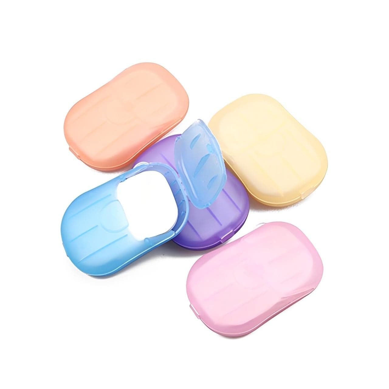 ZEPZY Paper Soap Disposable Soap Paper Strips Scented Mini Paper Soap Sheets Flakes Portable Strips Petals Box Shape Paper Soap For Travelling