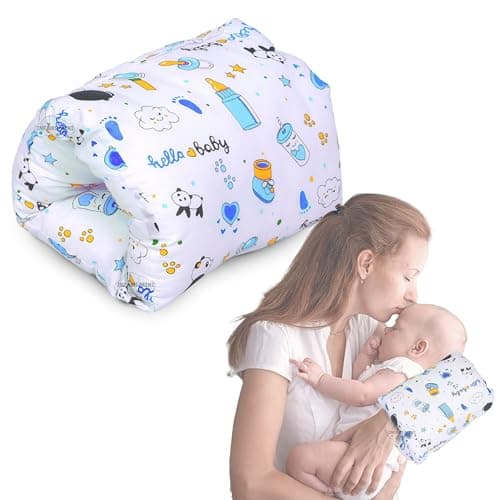 Infans Mini Nursing Arm Pillow, Breast Feeding Pillows for Mother, Bottle Feeding Pillows for Babies Suitable for Travel (Panda Blue)