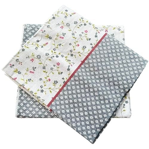 100% Cotton Single Bed Topsheet Set of 2 – Soft & Breathable Summer Chaddar (60 x 90 inch) – Floral & Geometric Design, Lightweight Odhne Wali Chaddar for Daily Use(Blue)