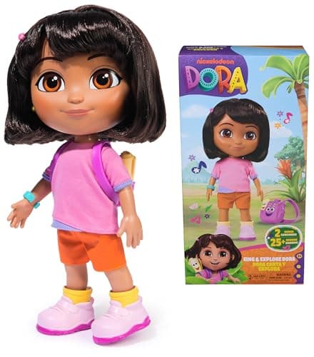 Dora Sing Explore Dora Doll with Music Sound Effects Bilingual Phrases Doll Clothes Accessories Kids Toys for Girls Boys Ages 3 and Up