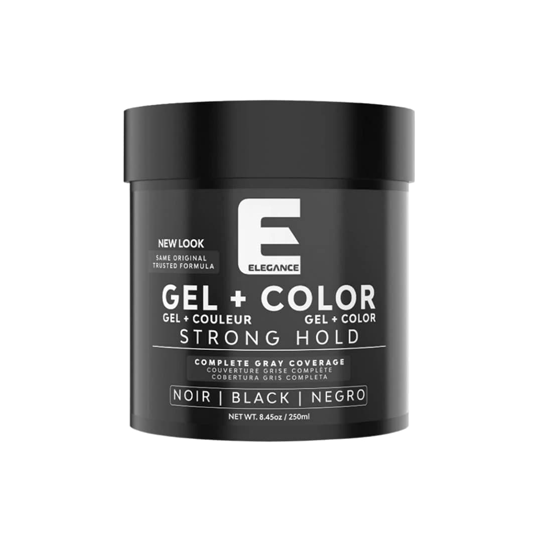 Elegance Hair Gel Hair Color 845 Oz Black Color WhiteGray Instant Color Touch Up Hairstyling Gel with Strong Hold LongLasting Shine and Great Volume