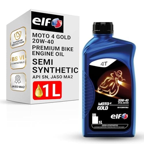 ELF - Moto 4 Gold 20W-40 | API SN, JASO MA2 | Semi- Synthetic Bike Engine Oil | Anti-clutch Slippage formula - 1L