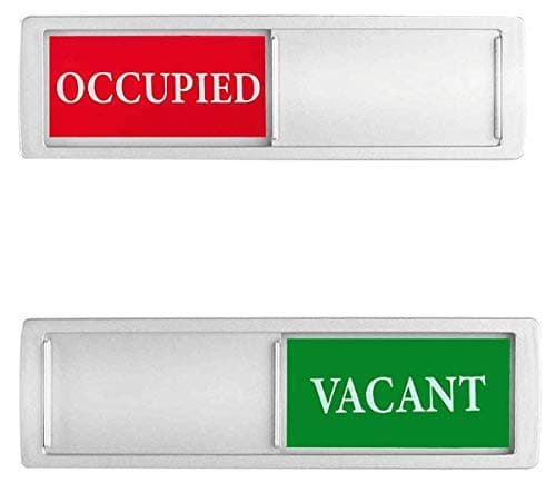 Privacy Sign, Premium Vacant Occupied Sign for Home Office Restroom Conference Hotles Hospital, Slider Door Indicator Tells Whether Room Vacant or Occupied, 7'' x 2'' - Silver