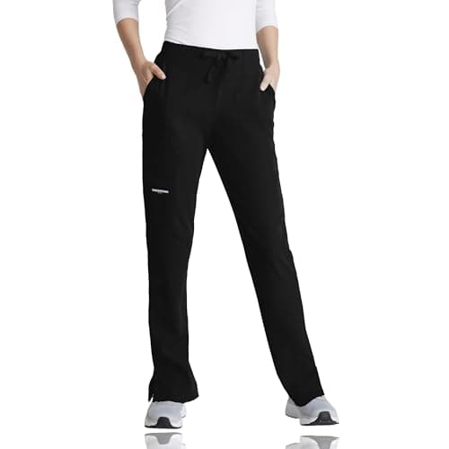 BARCO Skechers Vitality Charge Slim Fit Scrub Jogger for Women – Black, Mid-Rise, 4-Pocket Bottoms w/ 4-Way Stretch – Moisture Wicking, Quick-Shed, Anti-Static – Small, Petite Fit