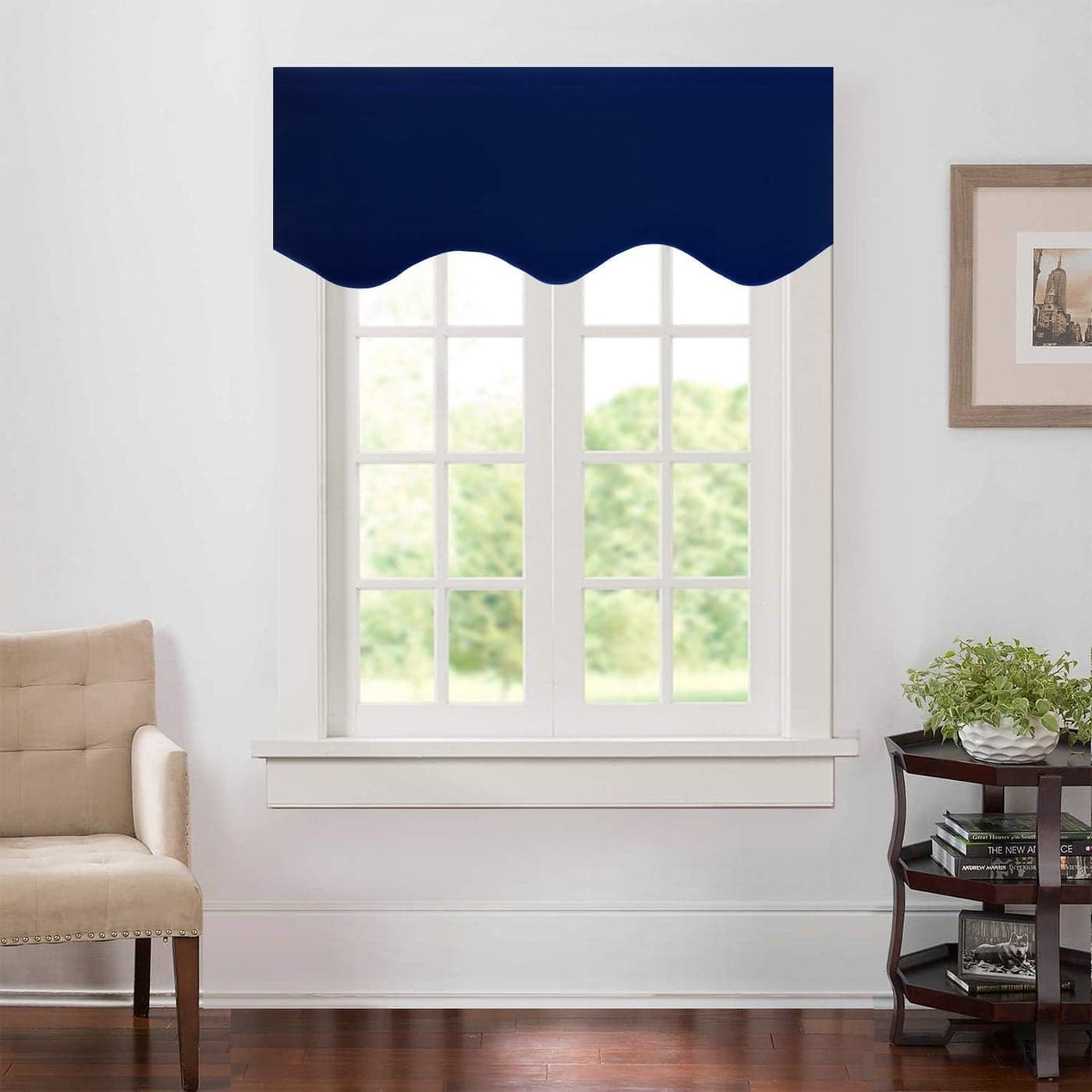 Aquazolax Navy Valances Curtain for Windows Blackout Extra Long Rod Pocket Valances for Kitchen Bedroom Small Window Treatment Valances 52inch x 18inch Single Panel