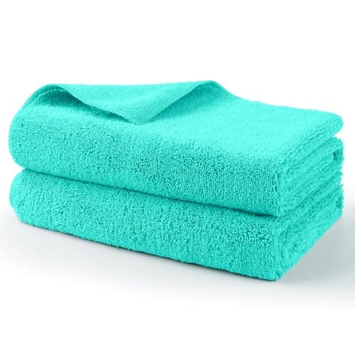 HOMEXCEL Professional Large Microfiber Car Drying Towels 2 Pack Lint Free Scratch Free Highly Absorbent Drying Towel for Cars SUVs RVs Trucks and Boats31 x 24Green