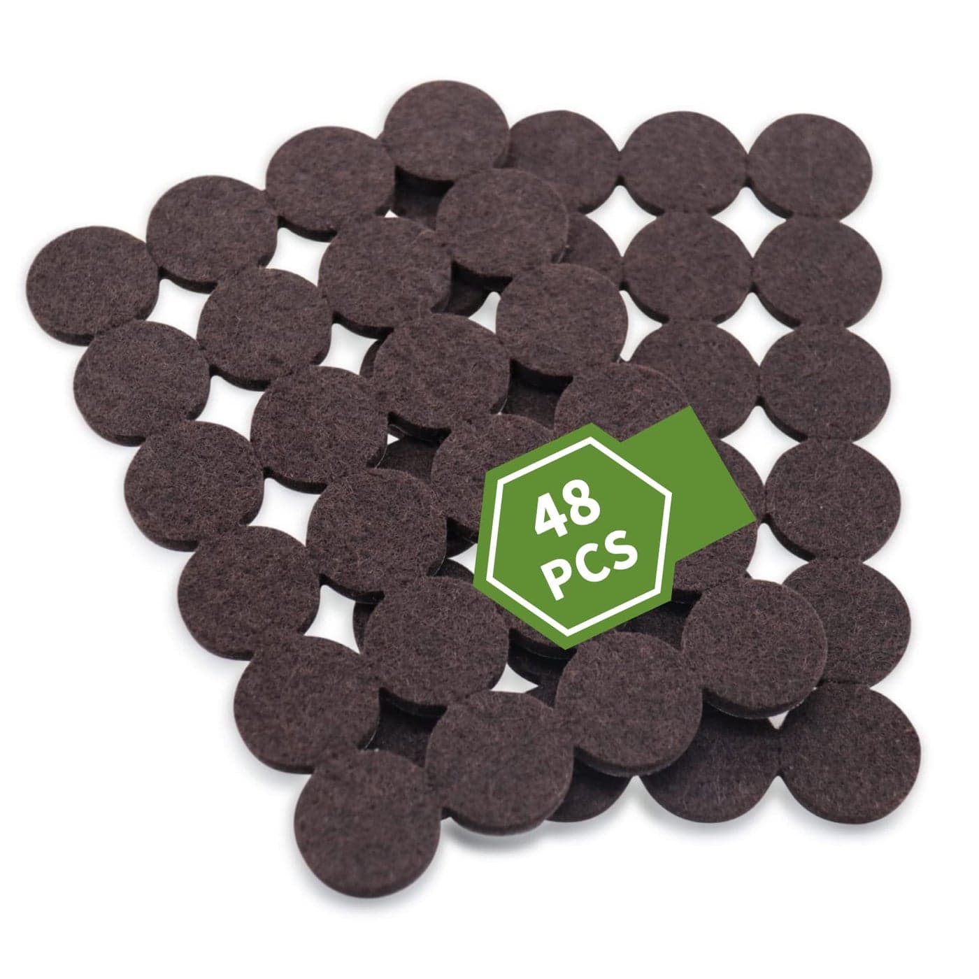 COVERCORNER Felt Furniture Pads for Hardwood Floors 48 PCS Furniture Pads Floor Protectors for Hardwood Floors Felt Pads for Furniture Round Dark Brown