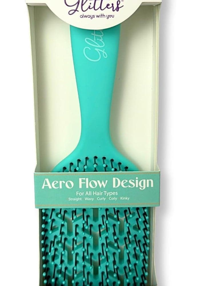 Glitters AquaFlex Detangling Brush - Compact Portable Hair Brush for All Hair Types